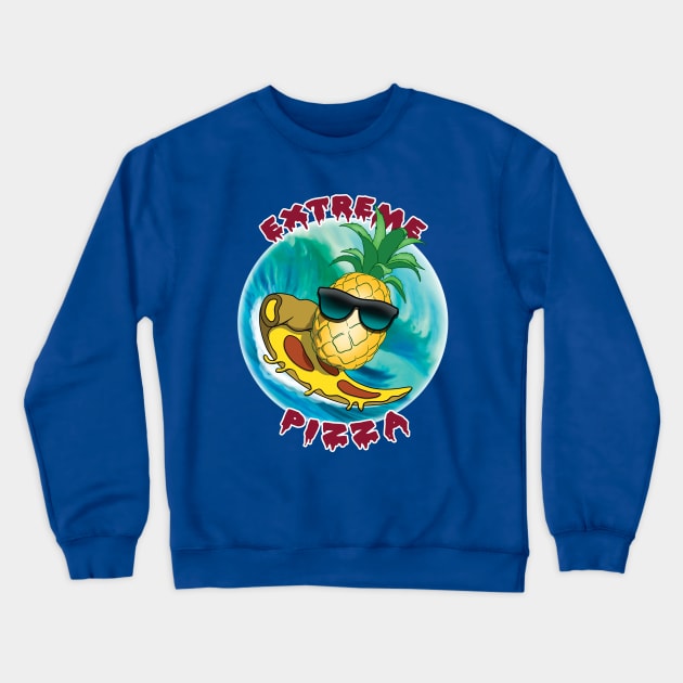 Funny pineapple pizza surfing Crewneck Sweatshirt by TMBTM